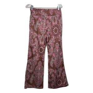 Anthropologie Maeve Marja Paisley Pink Flare Pants Size 6 Petite